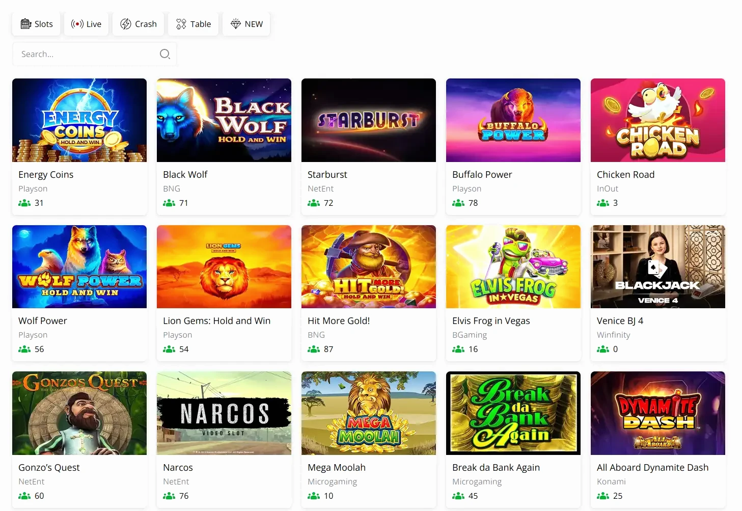 Moi Casino app interface op smartphone